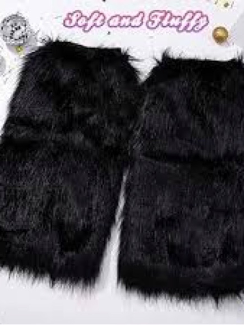 Black Faux Fur Arm Warmers